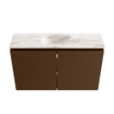 MONDIAZ TURE-DLUX Meuble de toilettes 80cm Rust. EDEN lavabo Frappe position milieu. Sans trou de robinet. SW1103002
