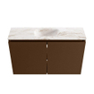 MONDIAZ TURE-DLUX Meuble toilette - 80cm - Rust - EDEN - vasque Frappe - position centrale - sans trou de robinet SW1103002