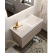 Mondiaz VICA Ensemble de meuble de salle de bain - 100cm - meuble sous-vasque fumée - 2 tiroirs - lavabo nuage droite - 1 trou de robinet - version XL 60cm haut SW1089777