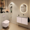 MONDIAZ TURE-DLUX Meuble de toilettes 80 cm Rosee. EDEN lavabo Opalo position droite. Sans trou de robinet. SW1104509