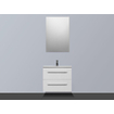 BRAUER Smallline badmeubel met spiegel 60x38cm keramisch hoogglans wit 1 kraangat SW7116