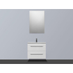 BRAUER Smallline Meuble avec miroir 60x38cm 1 trou pour robinetterie céramique Blanc brillant SW7116