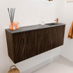 Mondiaz JOYA-DLUX 100cm meuble de toilette - couleur Walnut - Vasque FAYE position Droite 1 trou de robinet couleur Sombra. SW1424748