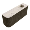 Mondiaz JOYA-DLUX 91.6cm toiletmeubel - ronding links kleur Shadow - Wastafel FAYE positie Rechts Zonder kraangat kleur Nata. SW1424994