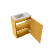 MONDIAZ TURE-DLUX meuble de toilettes 40cm Ocher. EDEN lavabo Glace position gauche. Sans trou de robinet. SW1103381