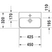 Duravit Me by starck fontein 450x155x320mm zonder kraangat met overloop wit 0293428