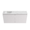 MONDIAZ TURE-DLUX meuble WC 100 cm Cale. EDEN lavabo Opalo position gauche. Sans trou de robinet. SW1104263