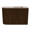 Mondiaz JOYA-DLUX 61.6cm toiletmeubel - ronding links kleur Walnut - Wastafel FAYE positie Rechts Zonder kraangat kleur Saba. SW1424680