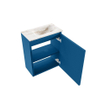 MONDIAZ TURE-DLUX Meuble toilette - 40cm - Jeans - EDEN - vasque Frappe - position droite - sans trou de robinet SW1102826