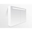 BRAUER 2.0 Spiegelkast - 120x70x15cm - verlichting geintegreerd - 2 links- en rechtsdraaiende spiegeldeuren - MDF - hoogglans wit SW6571