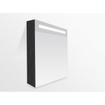 Saniclass 2.0 Spiegelkast - 60x70x15cm - verlichting geintegreerd - 1 rechtsdraaiende spiegeldeur - MFC - black wood SW6564