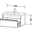 Duravit Ketho Meuble sous-lavabo 80x41x46.5cm graphite 0300533