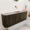 Mondiaz JOYA-DLUX Meuble de salle de bains 113.2cm - arrondis gauche et droite couleur Shadow - Vasque FAYE position Milieu Sans trou de robinet couleur Saba SW1425166
