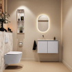 MONDIAZ TURE-DLUX Meuble toilette - 80cm - Cale - EDEN - vasque Glace - position gauche - sans trou de robinet SW1103226