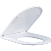 QeramiQ Dely Swirl Toiletset - 36.3x51.7cm - Geberit UP320 Burda inbouwreservoir - slim zitting - mat witte metalen bedieningsplaat - ronde knoppen - wit glans SW1126099