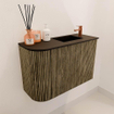 Mondiaz JOYA 61.6cm toiletmeubel - ronding links kleur Dusk - Wastafel FAYE positie Rechts 1 kraangat kleur Urban. SW1421656