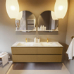MONDIAZ VICA-DLUX Ensemble meuble de salle de bains - 150cm - meuble bas oro - 4 tiroirs - lavabo encastré cloud double - 2 trous de robinet - version haute 60cm - glace SW1088271