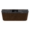 Mondiaz JOYA-DLUX 103.2cm toiletmeubel - ronding links en rechts kleur Walnut - Wastafel FAYE positie Midden Zonder kraangat kleur Lava. SW1422520