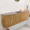 Mondiaz JOYA-DLUX 123.2cm toiletmeubel - ronding links en rechts kleur Oak - Wastafel FAYE positie Midden 1 kraangat kleur Oza. SW1424169