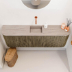 Mondiaz JOYA-DLUX 123.2cm toiletmeubel - ronding links en rechts kleur Dusk - Wastafel FAYE positie Midden Zonder kraangat kleur Saba. SW1426114