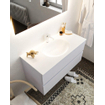 Mondiaz VICA ensemble de meuble de salle de bain - 100cm - meuble sous-vasque cale - 2 tiroirs - lavabo moon milieu - 1 trou de robinet - miroir LED - version XL 60cm haut SW1097778