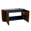 Mondiaz JOYA-DLUX 81.6cm toiletmeubel - ronding links kleur Walnut - Wastafel FAYE positie Rechts 1 kraangat kleur Sombra. SW1424747