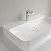 Villeroy & Boch Finion lavabo - dessous meulé 1 trou de robinet 80x47cm - Ceramic+ avec trop-plein dissimulé stone white SW209556