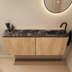 MONDIAZ TURE-DLUX Meuble toilette - 120cm - Washed Oak - EDEN - vasque Lava - position droite - 1 trou de robinet SW1104105