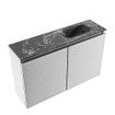 MONDIAZ TURE-DLUX meuble WC 80 cm Plata. EDEN lavabo Lava position à droite. Avec 1 trou de robinet. SW1103936