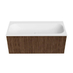 MONDIAZ KURVE 100cm Meuble salle de bain - couleur Walnut - 1 tiroir - vasque BIG MEDIUM centre - 1 trou de robinet - Talc SW1138301