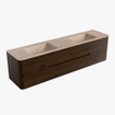 Mondiaz CIRO-DLUX Meuble de salle de bains - 190x45x50cm - Plan vasque Solid surface Saba - 2 lavabos Double - 2 trous de robinet - 4 tiroirs - Noyer SW1530745
