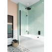 Crosswater Design New Pare-bain à 2 éléments - 106x150cm - avec charnières - noir mat et verre clair SW405148