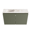 MONDIAZ TURE-DLUX Meuble de toilette 80cm Army. EDEN lavabo Frappe position gauche. Avec 1 trou de robinet. SW1102652