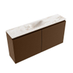 MONDIAZ TURE-DLUX Meuble toilette - 100cm - Rust - EDEN - vasque Frappe - position centrale - sans trou de robinet SW1103012