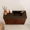 Mondiaz JOYA 60cm toiletmeubel - kleur Ruby - Wastafel FAYE positie Rechts 1 kraangat kleur Urban. SW1421804