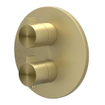 IVY Tribe Partie de finition - pour thermostat encastrable - 2 voies inverseur avec robinet d'arrêt - rosace ronde - inox 316 - Or mat brossé PVD SW1030869