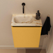 MONDIAZ TURE-DLUX Meuble toilette - 40cm - Ocher - EDEN - vasque Frappe - position gauche - sans trou de robinet SW1102849