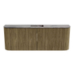 Mondiaz JOYA-DLUX 113.2cm toiletmeubel - ronding links en rechts kleur Dusk - Wastafel FAYE positie Midden Zonder kraangat kleur Sombra. SW1426183