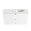 MONDIAZ TURE-DLUX Meuble toilette - 80cm - Talc - EDEN - vasque Ostra - position droite - 1 trou de robinet SW1104674