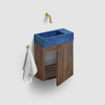 Clou Flush 3 fontein - 36x18cm - rechts - gerecycled PE - middernacht marine SW848906