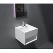 Crosstone Solid surface lavabo standard B32.5xP32.5xH25cm carré avec bonde blanc mat SW523338