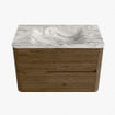 Mondiaz CIRO-DLUX Badkamermeubelset - 80x45x50cm - Solid surface wastafel Glace - 1 wasbak Midden - zonder kraangaten - 2 lades - Dusk SW1532862