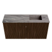 Mondiaz JOYA-DLUX 80cm toiletmeubel - kleur Walnut - Wastafel FAYE positie Rechts 1 kraangat kleur Sombra. SW1424711