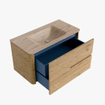 Mondiaz CIRO-DLUX Badkamermeubelset - 90x45x50cm - Solid surface wastafel Saba - 1 wasbak Midden - 1 kraangat - 2 lades - Oak SW1531189