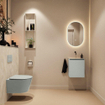 MONDIAZ TURE-DLUX Meuble toilette - 40cm - Greey - EDEN - vasque Ostra - position centrale - sans trou de robinet SW1104894