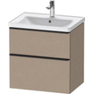 Duravit D-neo Meuble sous vasque 63.4x45.2x62.5cm 2 tiroirs Linnen mat SW641451