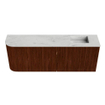 Mondiaz JOYA-DLUX 111.6cm toiletmeubel - ronding links kleur Ruby - Wastafel FAYE positie Rechts Zonder kraangat kleur Opalo. SW1423742