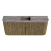Mondiaz JOYA-DLUX Meuble de toilette 103,2 cm - arrondis gauche et droite couleur Dusk - Lavabo FAYE position Milieu 1 trou de robinet couleur Oza SW1426033