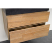 BRAUER Natural Wood Set de meubles 80cm modèle suspendu Grey Oak avec lavabo en pierre naturelle Black Spirit 1 trou pour robinetterie sans miroir SW9156