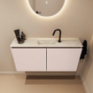 MONDIAZ TURE-DLUX Meuble toilette - 100cm - Rosee - EDEN - vasque Ostra - position centrale - 1 trou de robinet SW1105019